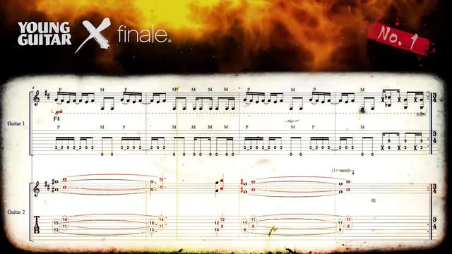 YOUNG GUITAR x Finale 【第1弾】8弦ギター・ヘヴィメタルのクールなタブ譜を特別公開！ смотреть онлайн