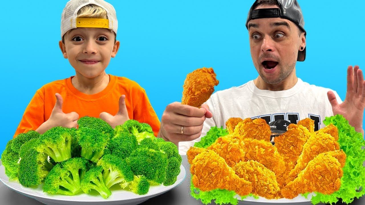 Mark and Dad Learn About Healthy Foods Fruits and Vegetables смотреть онлайн