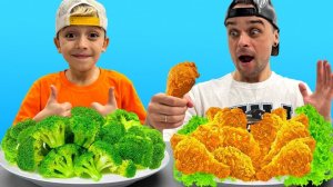 Mark and Dad Learn About Healthy Foods Fruits and Vegetables