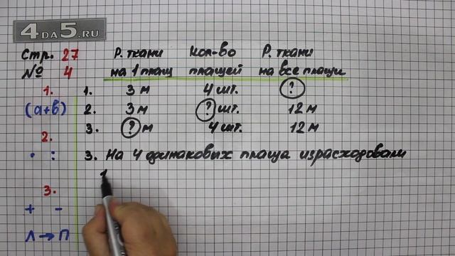 Страница 27 Задание 4 (Вариант 3) – Математика 3 класс Моро – Учебник Часть 1 смотреть онлайн
