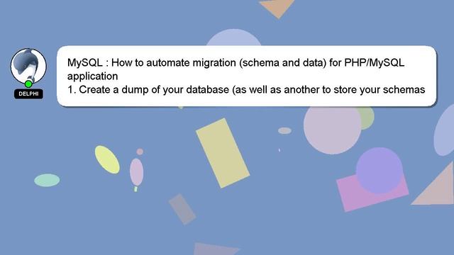 MySQL : How to automate migration (schema and data) for PHP/MySQL application смотреть онлайн