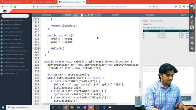 Middle of a Linked List | Solution смотреть онлайн