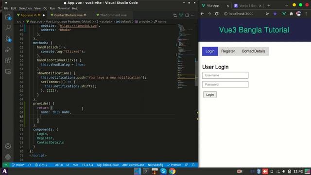 Vue.js 3 Bangla Tutorial: 48. Dependency injection with provide-inject смотреть онлайн