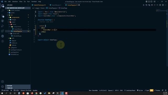 [ Movie app React & MUI project ] - تنفيذ حقل البحث ومغير الألوان بشكل مبدئي - [MUI-003] смотреть онлайн