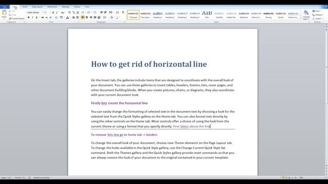 How to remove the horizontal line in Microsoft Word смотреть онлайн