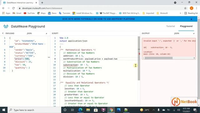 Mulesoft Tutorials | DataWeave Operators Part 5 | DataWeave | NetBook | P18