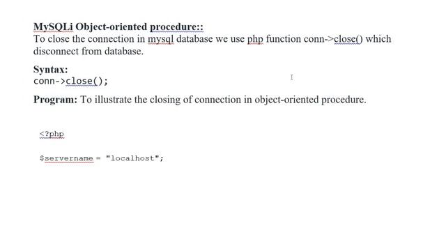 PHP | MySQLi close Function смотреть онлайн