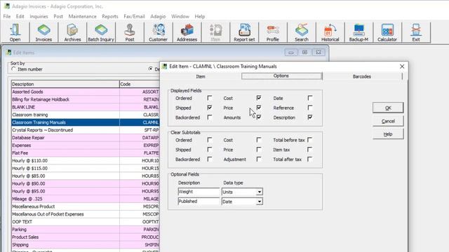 Adagio Invoices - Items смотреть онлайн