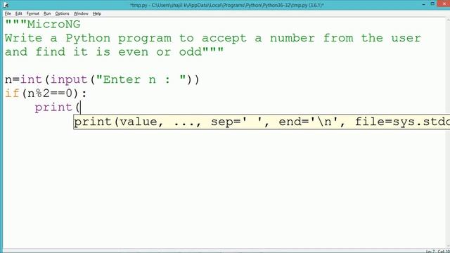 Python Program even/odd смотреть онлайн