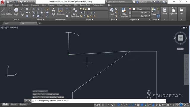AutoCAD 2018 Part 044 Align command смотреть онлайн