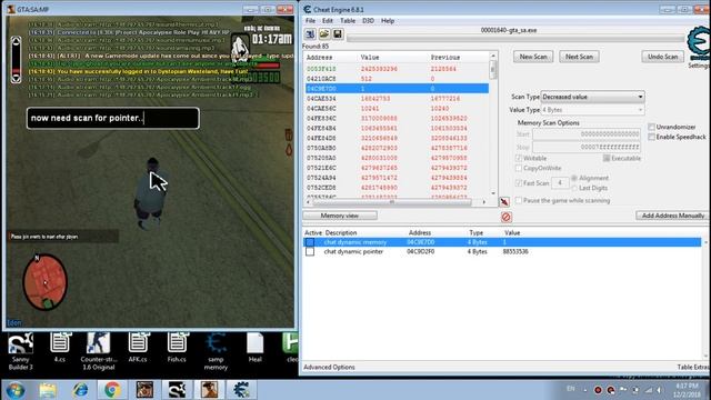 [SA:MP] Cheat Engine - chat open detection pointer смотреть онлайн