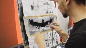 Уроки аэрографии для начинающих. Как нарисовать огонь! Феникс #1 | Дмитрий Осокин - Аэрография.