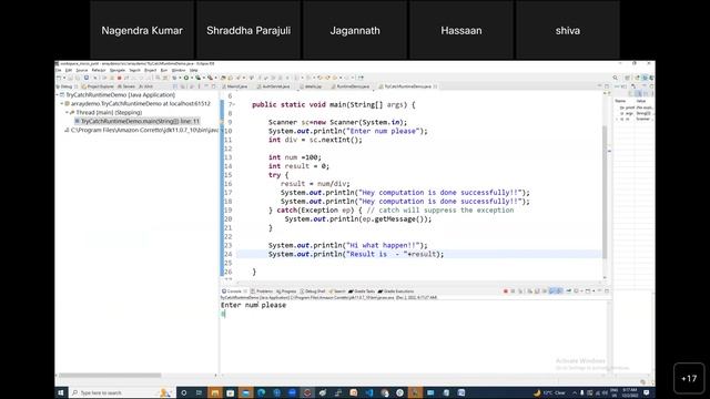 EXCEPTION HANDLING IN JAVA DAY-1 смотреть онлайн