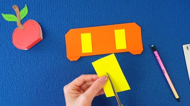 Оригами школьный автобус. Поделка из бумаги для школы. Paper craft for school смотреть онлайн