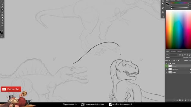 Como Crear una Linea limpia en Photoshop / Line Art / Nuuk Entertainment смотреть онлайн