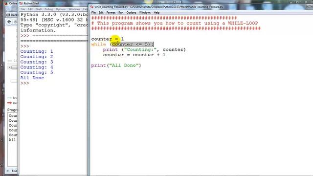 Python 3: While Loop -- Counting Forward смотреть онлайн