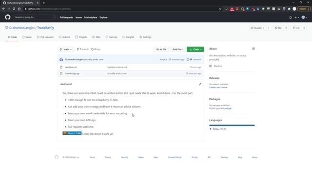 Working Python Trading Bot 2020 - With Backtesting - Works on Raspberry Pi смотреть онлайн