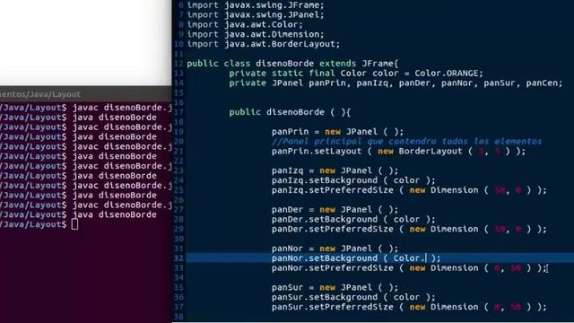 borderLayout en Java смотреть онлайн