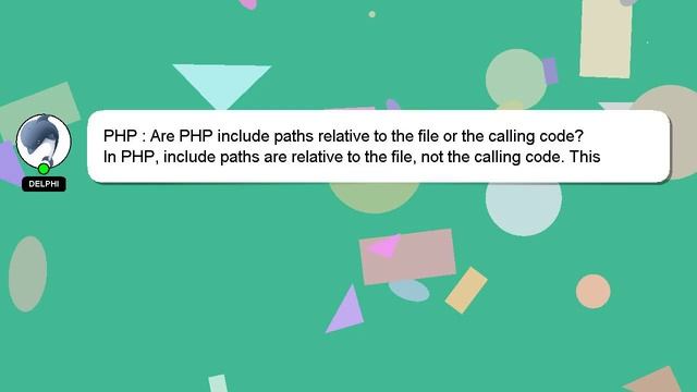 PHP : Are PHP include paths relative to the file or the calling code? смотреть онлайн