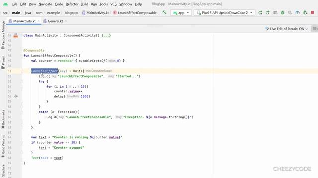 Jetpack Compose - Remember Coroutine Scope Example | Side Effects | CheezyCode Hindi смотреть онлайн