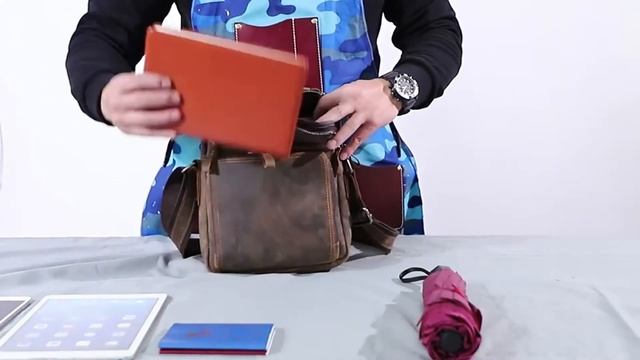 ✅ Мужская сумка из натуральной кожи с Алиэкспресс! смотреть онлайн
