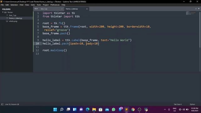 PYTHON TKINTER GUI SIMPLIFIED - The Frame and Label Widgets смотреть онлайн