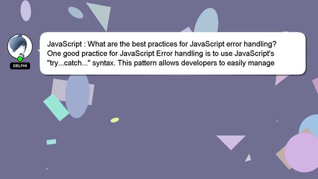 JavaScript : What are the best practices for JavaScript error handling? смотреть онлайн