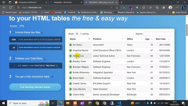 Intégration thème SB Admin 2dans un projet en Php Partie 6: Intégration de datatables смотреть онлайн