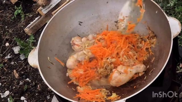 Греча по купечески. В казане. На костре. смотреть онлайн