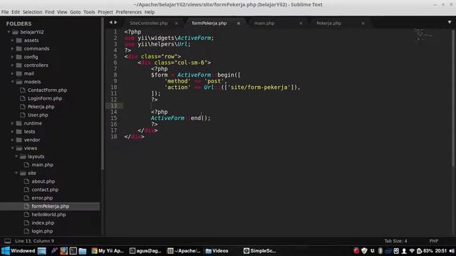 3. Yii2 Tutorial Indonesia - Cara Membuat Form dan Validasi menggunakan model смотреть онлайн