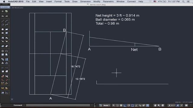 AutoCAD Lesson 1c - Solving the Tennis Ace Problem смотреть онлайн