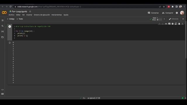 PROGRAMACIÓN EN PYTHON CON GOOGLE COLAB | DATA SCIENCE | [CLASE 9] COMO HACER UN CICLO/BUCLE FOR смотреть онлайн