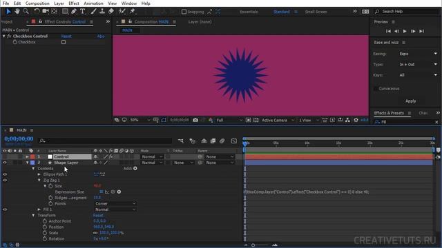 Работа с Expression Checkbox Control в After Effects (Work with Expression Checkbox Control) смотреть онлайн