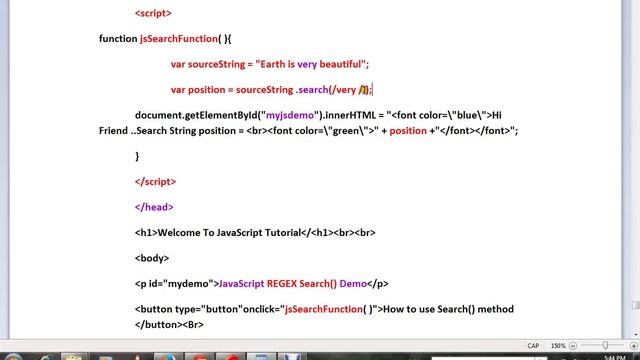 SEARCH A STRING IN JAVASCRIPT DEMO смотреть онлайн