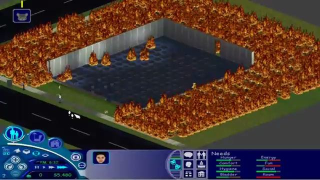 The Sims 1 Setting most of the lot on fire with a firework смотреть онлайн