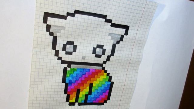 КАК НАРИСОВАТЬ Котика по КЛЕТОЧКАМ. РАДУЖНЫЙ КОТИК.Pixel Art.Рисуем РАДУГУ. Простые рисунки.Rainbow смотреть онлайн