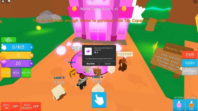 ГЕРОИ КЛИКА! ЛУЧШИЙ СПОСОБ СДЕЛАТЬ 999,999 ГЕМОВ! ROBLOX Tapping Heroes смотреть онлайн