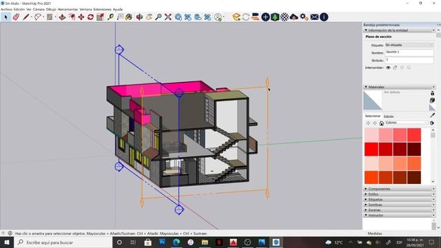 SKETCHUP 2021 COMO HACER UN CORTE O SECCIÓN смотреть онлайн
