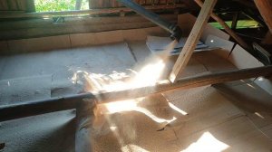 Задувания опилок воздуходувкой на потолок