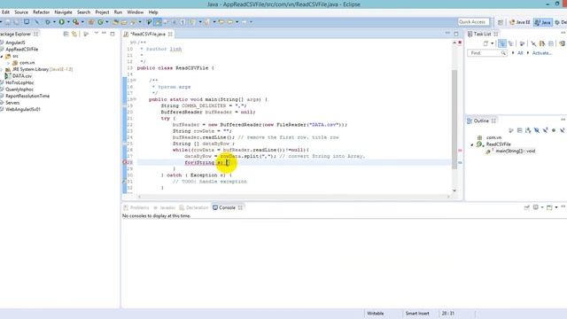 Java read CSV file content смотреть онлайн