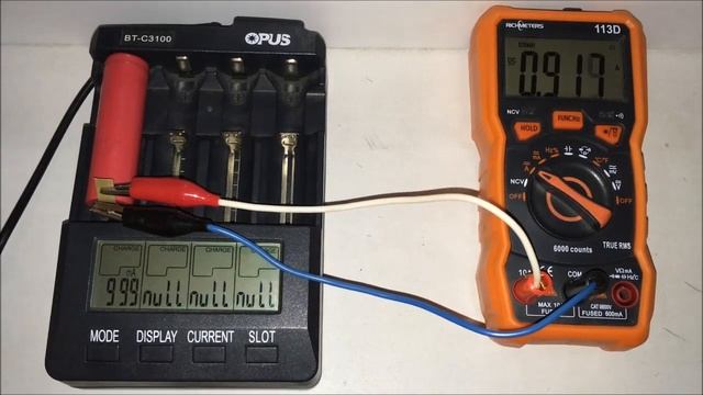 Opus BT-C3100 Замер погрешности тока при разряде и заряде li-ion 18650 смотреть онлайн