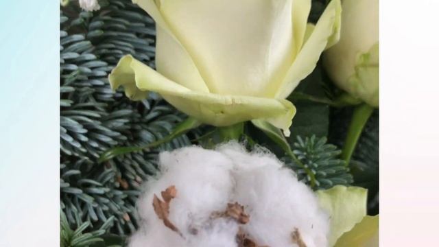 Зимний букет с белой розой Эквадор S в корейской упаковке смотреть онлайн