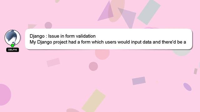 Django : Issue in form validation смотреть онлайн