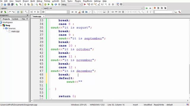 C++ Programming Tutorials - 11- Switch Cases , months of year , day numbers of the months смотреть онлайн