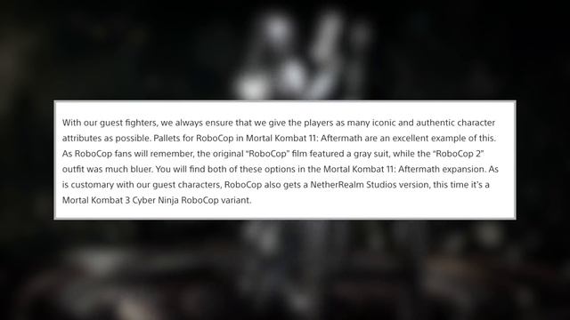 Mortal Kombat 11 - RoboCop NEW "MK3 Cyber Ninja" Skin REVEALED! (Aftermath DLC) смотреть онлайн