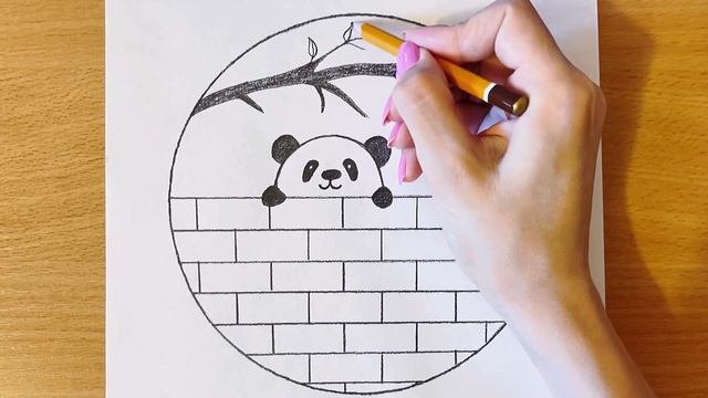 Pencil drawing in circle | Easy scenery drawing смотреть онлайн