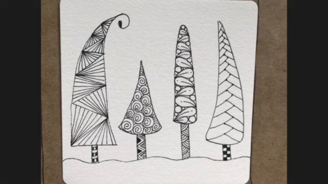 Whimsical Zentangle Christmas Trees смотреть онлайн
