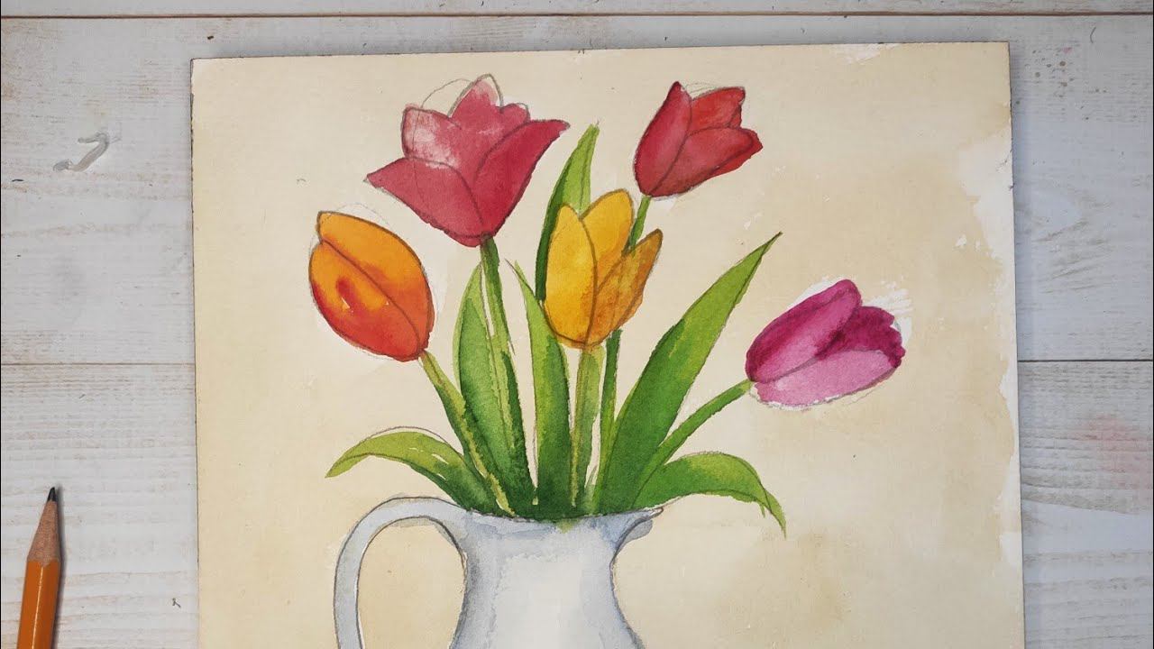 Видеоурок ИЗО Цветы на 8 марта