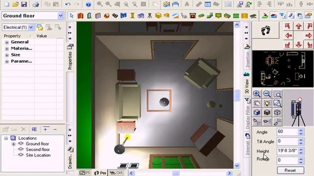 FloorPlan 3D. Просмотр проекта в 3D режиме. Урок 17