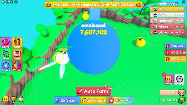 DON’T GET EATEN BY THE GIANT BALLS! Roblox Ball Eating Simulator! смотреть онлайн